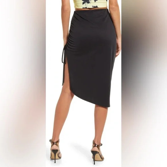 Open Edit Dresses & Skirts - Open Edit Side Ruched Skirt Black Medium NWT